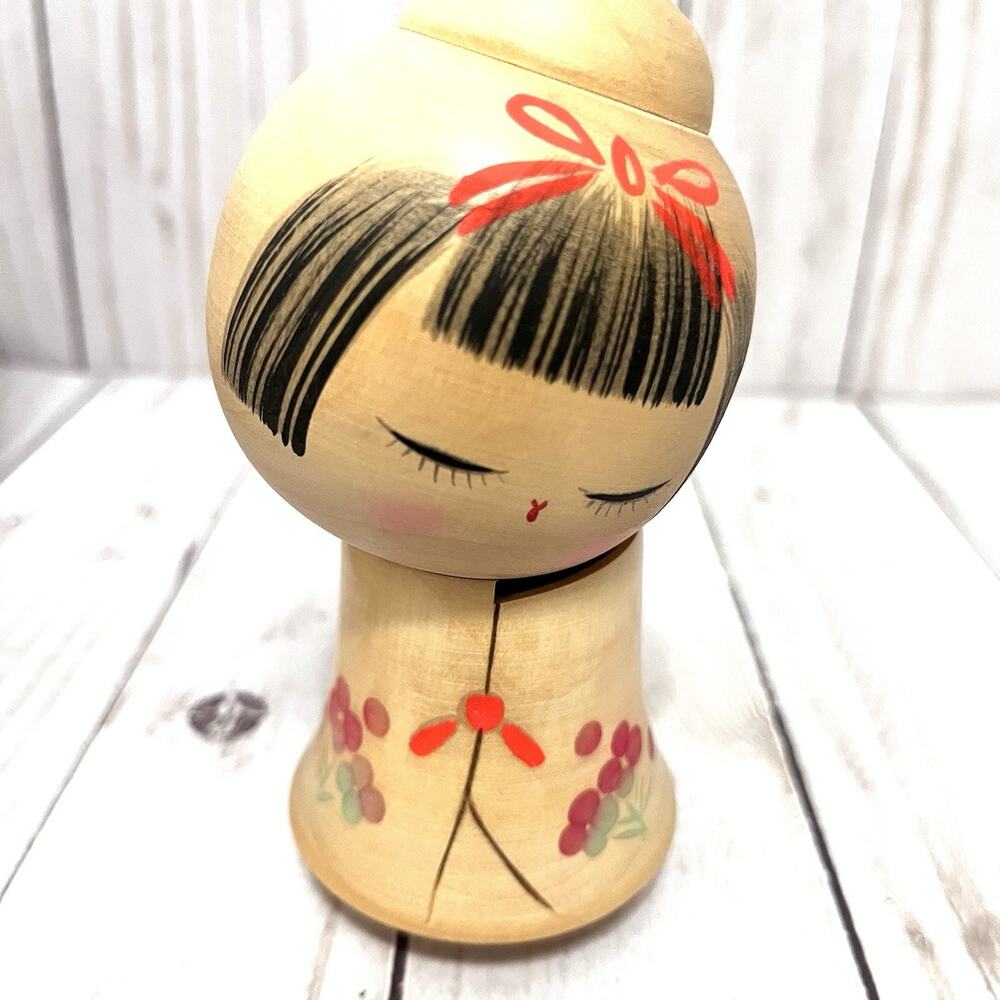 Vintage Kokeshi Doll Signed Sato Suigai w/ Original Box Japan Signed By Artist - Picture 3 of 12